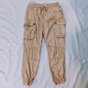 Light Pink Star Print Cargo Jogger Pants Women's Size S